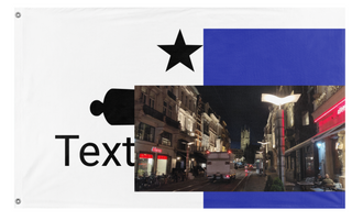 A mockup of the custom flag 't flag' on a white background