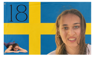 A mockup of the custom flag 'Luisa flag' on a white background