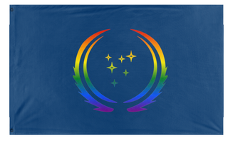 A mockup of the custom flag '32nd Century UFP Pride flag' on a white background