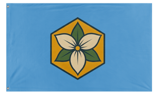 A mockup of the custom flag 'Trillium flag' on a white background