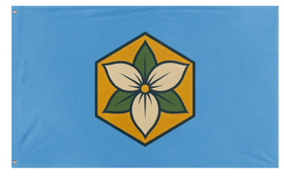 A mockup of the custom flag 'Trillium flag' on a white background