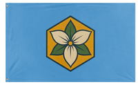 A mockup of the custom flag 'Trillium flag' on a white background