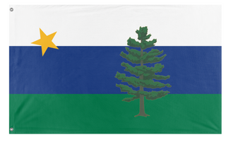 A mockup of the custom flag 'Perryland National flag' on a white background
