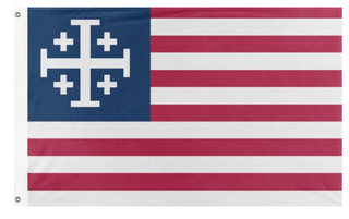 A mockup of the custom flag 'Christian US flag' on a white background