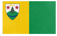 A mockup of the custom flag 'Utrdsburg flag' on a white background