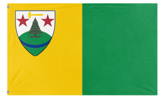 A mockup of the custom flag 'Utrdsburg flag' on a white background