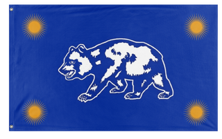 A mockup of the custom flag 'CALI flag' on a white background