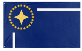 A mockup of the custom flag 'Aurelion flag' on a white background