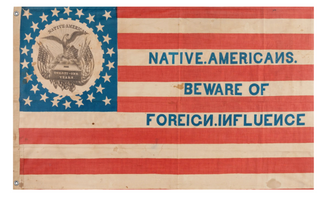 A mockup of the custom flag 'know-nothing flag' on a white background
