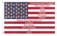 A mockup of the custom flag 'JENNA DAVIS flag' on a white background