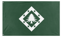 A mockup of the custom flag 'New England flag' on a white background