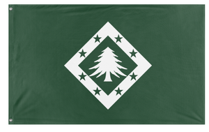 A mockup of the custom flag 'New England flag' on a white background