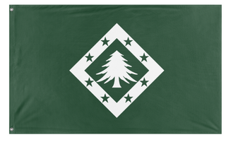 A mockup of the custom flag 'New England flag' on a white background