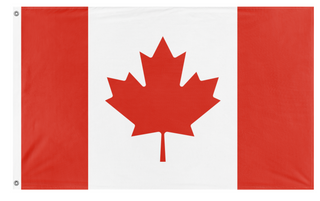 A mockup of the custom flag 'Canadian Hand Waving flag' on a white background