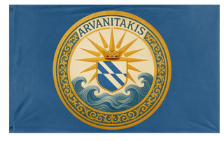 A mockup of the custom flag 'ARV flag' on a white background
