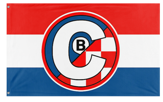 A mockup of the custom flag 'Ciglenik flag' on a white background