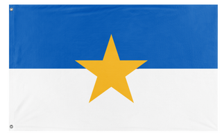 A mockup of the custom flag 'Sjoholmen flag' on a white background