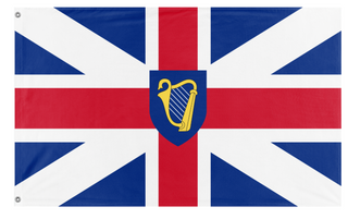 A mockup of the custom flag 'Commonwealth of England flag' on a white background