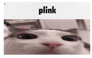 A mockup of the custom flag 'plink flag' on a white background