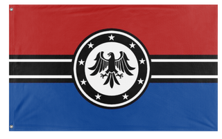A mockup of the custom flag 'United Confederation of Republics flag' on a white background