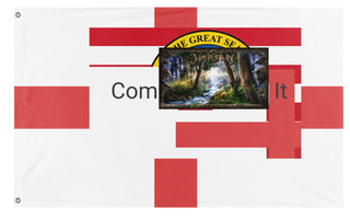 A mockup of the custom flag 'test flag' on a white background
