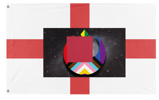 A mockup of the custom flag 'test flag' on a white background