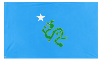 A mockup of the custom flag 'Himalayan Republic flag' on a white background