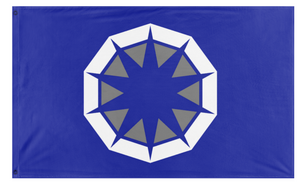 A mockup of the custom flag 'pen flag' on a white background