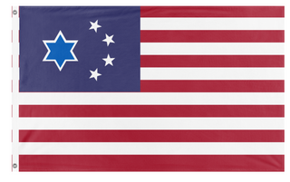A mockup of the custom flag 'U.S. China flag' on a white background