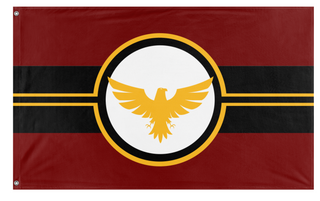 A mockup of the custom flag 'New Slearian Empire War  flag' on a white background