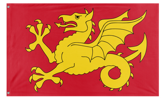 A mockup of the custom flag 'Kingdom Of Wessex flag' on a white background