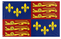 A mockup of the custom flag 'Royal Standard Of England 1406-1603 flag' on a white background