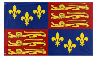 A mockup of the custom flag 'Royal Standard Of England 1406-1603 flag' on a white background