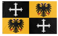 A mockup of the custom flag 'H.R.E Quarter Style  flag' on a white background