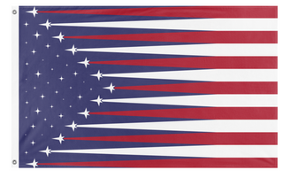 A mockup of the custom flag 'USA Space Flag' on a white background