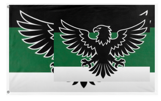 A mockup of the custom flag 'NANOKI flag' on a white background