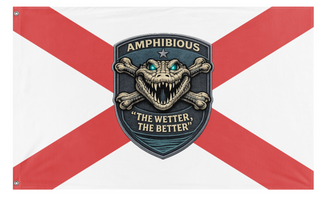 A mockup of the custom flag 'Amphib 1 flag' on a white background