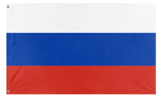 A mockup of the custom flag 'Russian flag' on a white background