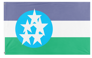 A mockup of the custom flag 'Tudke Republic  flag' on a white background