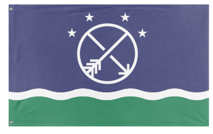 A mockup of the custom flag 'Great Lakes Government Flag' on a white background