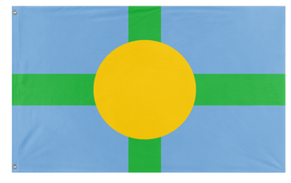 A mockup of the custom flag 'PRB flag' on a white background