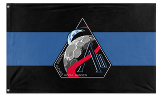 A mockup of the custom flag 'Artimis 2 flag' on a white background
