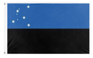 A mockup of the custom flag 'Kingdom of Aquila flag' on a white background