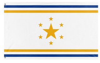 A mockup of the custom flag 'GReatnorth flag' on a white background