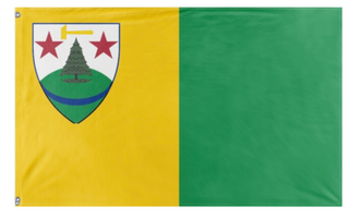 A mockup of the custom flag 'Utrdsburg flag' on a white background