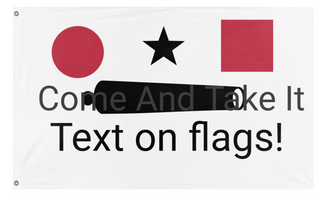 A mockup of the custom flag 'test flag' on a white background