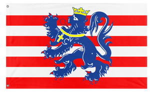 A mockup of the custom flag 'Flag of Bruges' on a white background