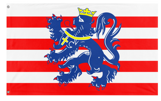 A mockup of the custom flag 'Flag of Bruges' on a white background