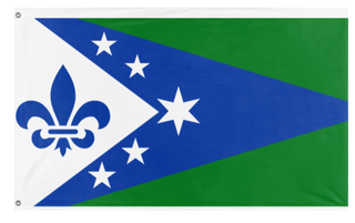 A mockup of the custom flag 'Michigan state redesign   flag' on a white background