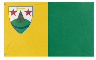 A mockup of the custom flag 'Utrdsburg flag' on a white background